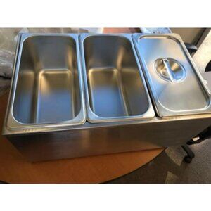 Commercial Grade Stainless Steel Bain Marie Buffet Food Warmer Steam Table
